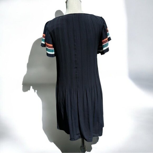🌻Maje Rolini Pleated Mini Dress with Colorful Flutter Sleeves Size 1 or Small - Picture 10 of 13